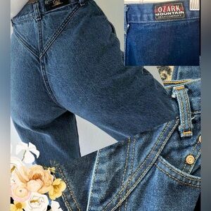 #21 Vintage Ozarks Bareback Rodeo Rider Cowgirl  Made in USA Dark Wash Denim